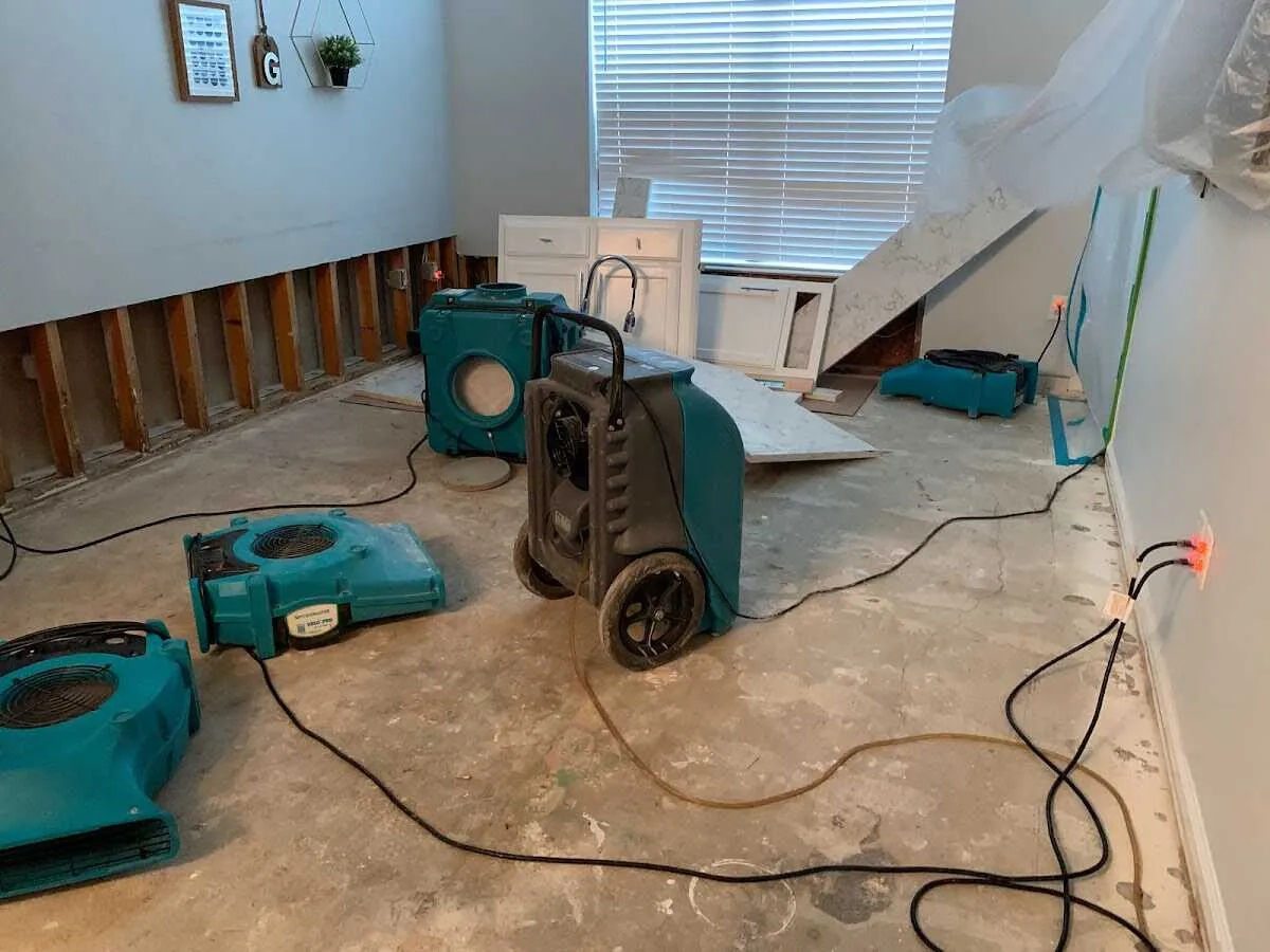 Dehumidifier in flood-cut room for Water Extraction & Removal in Sparks